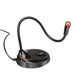 HXSJ F12 360 Degrees Bendable Drive-free USB Computer Microphone, Cable Length: 2.2m