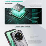 Oukitel WP62 Rugged Phone, 16GB+512GB, 108MP Camera, Fingerprint Identification, 6.6 inch Android 15 MediaTek Dimensity 7025 Octa Core, NFC, OTG, Network: 5G, 16GB+512GB