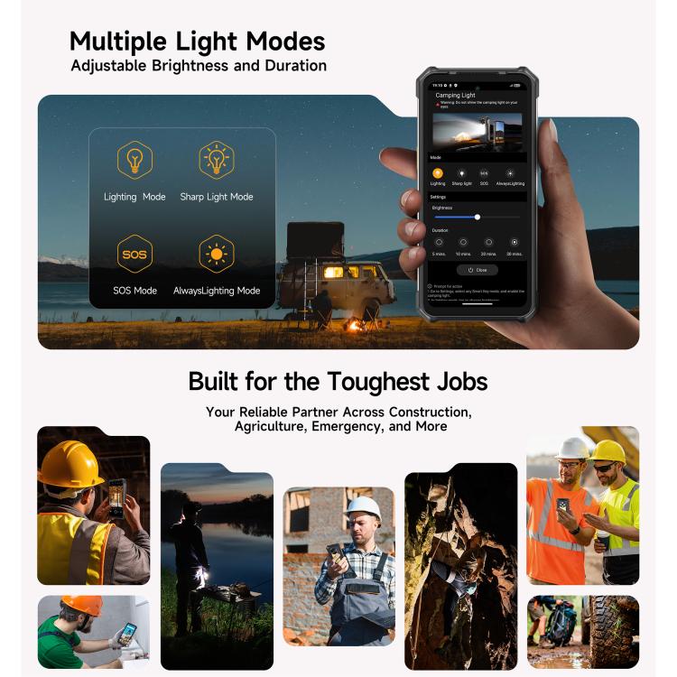 Ulefone RugKing 5 Pro Rugged Phone, Side Fingerprint, 20000mAh Battery, 6.78 inch Android 16 Unisoc T7250 Octa Core, Network: 4G, NFC, OTG, RugKing 5 Pro, 8GB+256GB