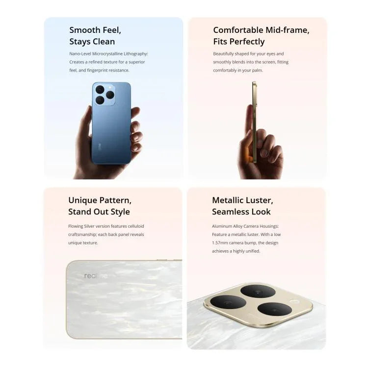 Realme 15T, 12GB+512GB, Screen Fingerprint Identification, 6.57 inch Realme UI 6.0 Android 15 MediaTek Dimensity 6400 Max Octa Core, NFC, Network: 5G, 12GB+512GB