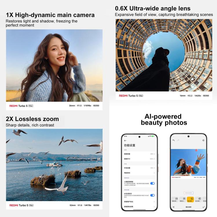 Xiaomi REDMI Turbo 5 Max, 16GB+1TB, 6.83 inch Xiaomi HyperOS 3 Dimensity 9500s Octa Core, NFC, Network: 5G, 16GB+1TB