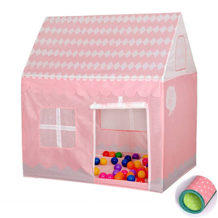 Household Children Printing Play Tent Small Game House with Mat, with Mat (Black White), with Mat (Pink), with Mat (Light Pink)