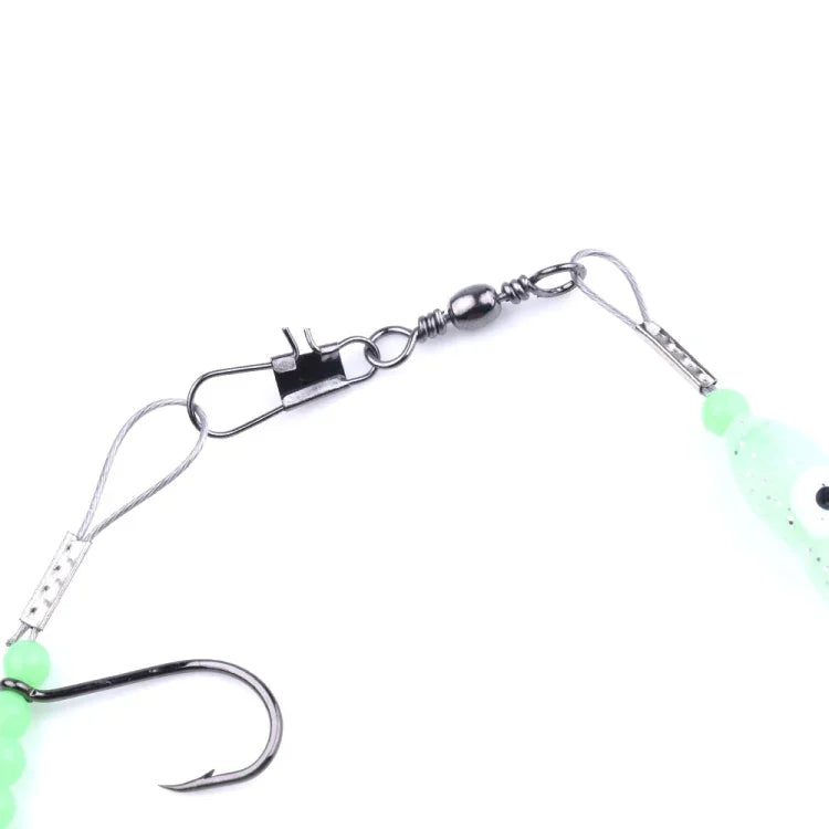 HENGJIA 32cm/7g Fishing Knife Fish Wire Luminous Night Light Octopus Squid Hook 5 Hooks