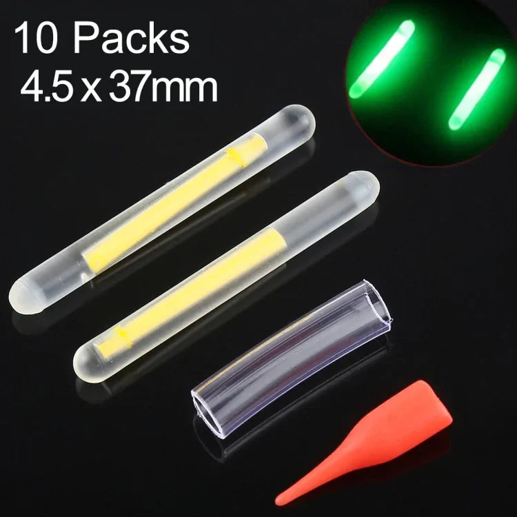 10 Packs OCEAN SUN Luminous Float Night Fishing Light Stick, Visibility: 30m, Size: 4.5 x 37mm, Visibility: 30m
