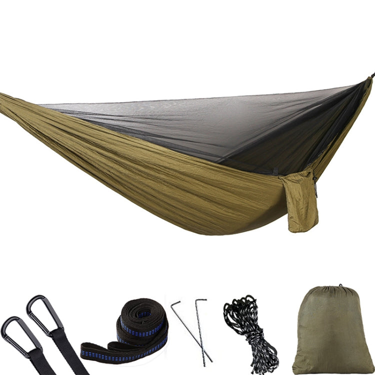 Portable Outdoor Parachute Hammock with Mosquito Nets, Army Green, Black, Dark Blue + Baby Blue, Pink Blue, Green, Blue