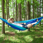 Portable Outdoor Parachute Hammock with Mosquito Nets, Army Green, Black, Dark Blue + Baby Blue, Pink Blue, Green, Blue