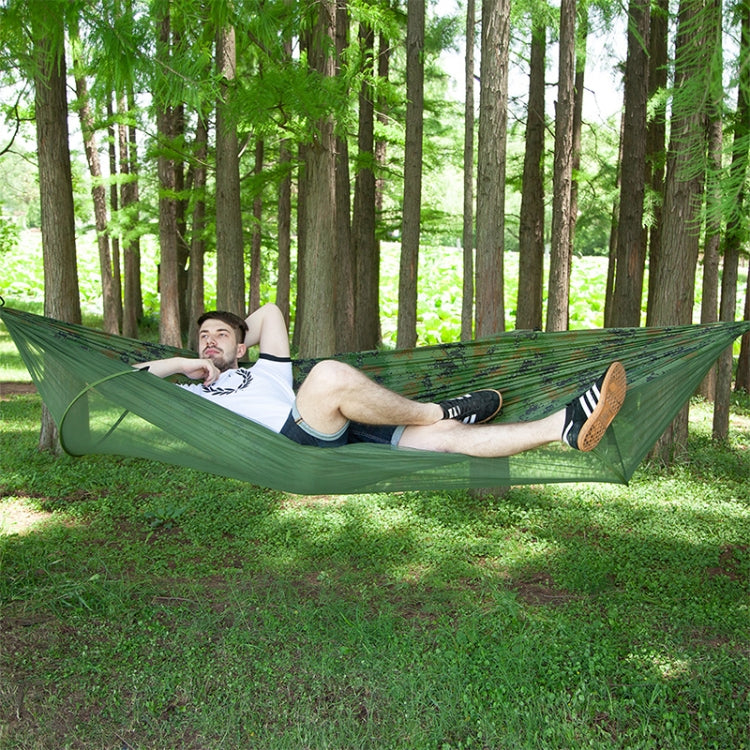 Portable Outdoor Camping Full-automatic Nylon Parachute Hammock with Mosquito Nets, Size : 290 x 140cm, 290x140cm Green, 290x140cm Blue, 290x140cm Orange, 290x140cm Camouflage, 290x140cm Army Green, 290x140cm Black, 290x140cm Dark Blue                 ...