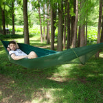 Portable Outdoor Camping Full-automatic Nylon Parachute Hammock with Mosquito Nets, Size : 290 x 140cm, 290x140cm Green, 290x140cm Blue, 290x140cm Orange, 290x140cm Camouflage, 290x140cm Army Green, 290x140cm Black, 290x140cm Dark Blue                 ...