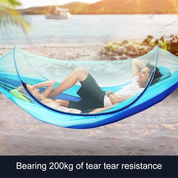 Portable Outdoor Camping Full-automatic Nylon Parachute Hammock with Mosquito Nets, Size : 290 x 140cm, 290x140cm Green, 290x140cm Blue, 290x140cm Orange, 290x140cm Camouflage, 290x140cm Army Green, 290x140cm Black, 290x140cm Dark Blue                 ...