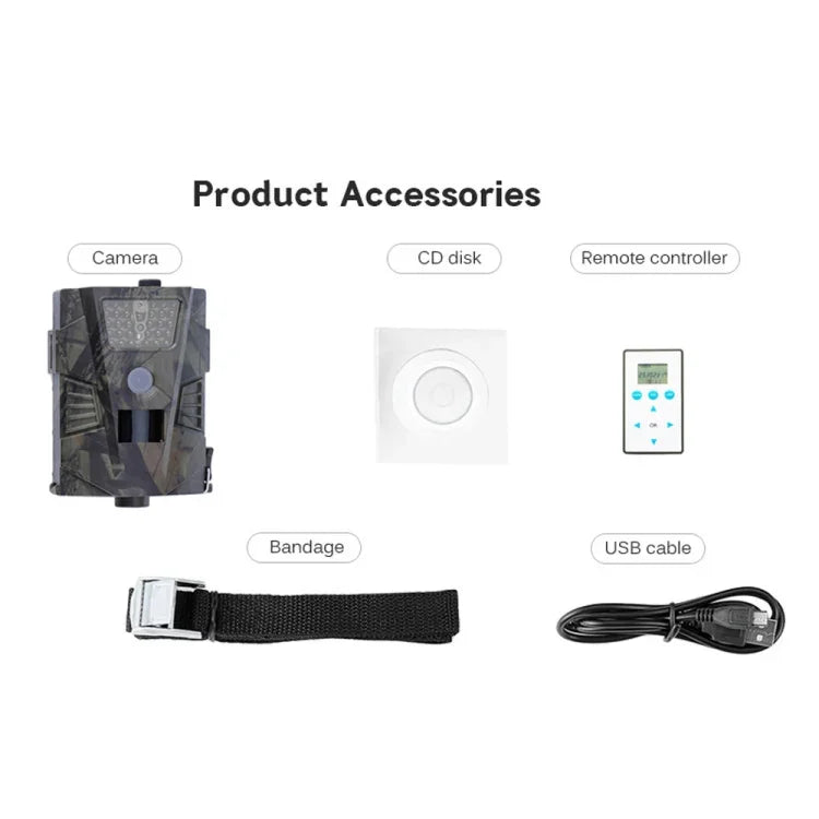 HT-001 1MP IP54 Waterproof IR Night Vision Security Hunting Trail Camera, Novatek96220 Program, 120 Degree Wide Angle, 100 Degree PIR Sensing Angle, HT-001