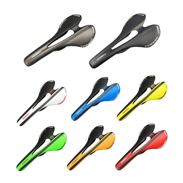 TOSEEK Road Bike Carbon Fiber Seat Bicycle Hollow Seat Saddle, 3K Texture + Extinction, Extinction(Blue), Extinction(Red), Extinction(White), Extinction(Yellow), Extinction(Black), Extinction(Orange), Extinction(Green), Extinction(Grey)