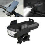 Multifunction 4  in 1 Phone Holder Bicycle Bell Cycling Lamp Flashlight, 4 in 1 Phone Holder