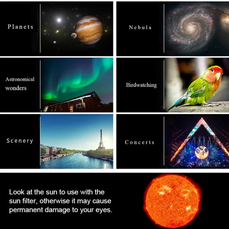 WR852 16x/66x70 High Definition High Times Astronomical Telescope with Tripod, 66x70 Blue