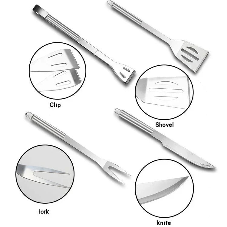 5 in 1 Outdoor Tableware Set Camping Barbecue Tableware Picnic Tool Set, 5 in 1