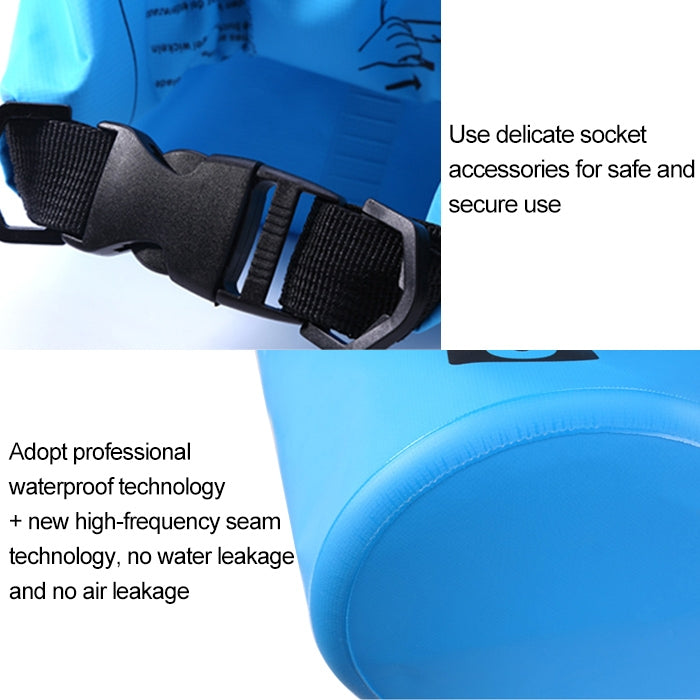 Outdoor Waterproof Single Shoulder Bag Dry Sack PVC Barrel Bag, Capacity: 3L, Capacity: 3L (Sky Blue), Capacity: 3L (Yellow), Capacity: 3L (Black), Capacity: 3L (Dark Blue), Capacity: 3L (Orange), Capacity: 3L (Pink), Capacity: 3L (Green)