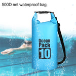 Outdoor Waterproof Single Shoulder Bag Dry Sack PVC Barrel Bag, Capacity: 10L, Capacity: 10L (Pink), Capacity: 10L (Orange), Capacity: 10L (Green), Capacity: 10L (Sky Blue), Capacity: 10L (Yellow), Capacity: 10L (Black), Capacity: 10L (Dark Blue)