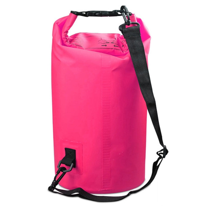 Outdoor Waterproof Double Shoulder Bag Dry Sack PVC Barrel Bag, Capacity: 30L, Capacity: 30L (Sky Blue), Capacity: 30L (Yellow), Capacity: 30L (Black), Capacity: 30L (Dark Blue), Capacity: 30L (Orange), Capacity: 30L (Pink), Capacity: 30L (Green)