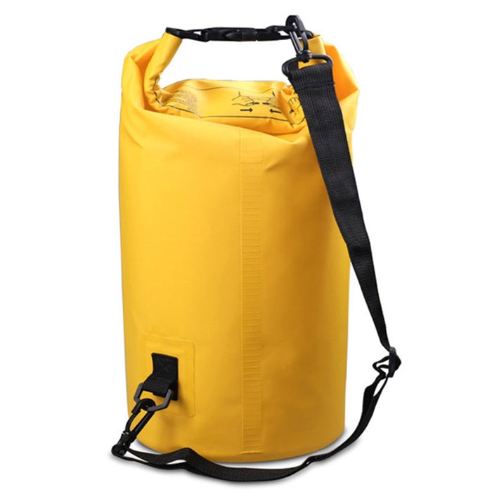 Outdoor Waterproof Double Shoulder Bag Dry Sack PVC Barrel Bag, Capacity: 30L, Capacity: 30L (Sky Blue), Capacity: 30L (Yellow), Capacity: 30L (Black), Capacity: 30L (Dark Blue), Capacity: 30L (Orange), Capacity: 30L (Pink), Capacity: 30L (Green)