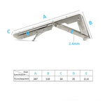 2 PCS 10 inch K Type Wall-mounted Foldable Stainless Steel Spring Storage Shelf for Dining Table, 10 inch