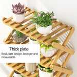 6-Layer Balcony Living Room Collapsible Solid Wood Flower Stand Potted Planting Shelves, Length: 100cm, 100cm 6-Layer