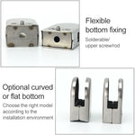 9-14mm Flat Bottom Matte Polished  201 Stainless Steel Fixed Clip Railing Glass Wood Layer Board Clamp Bracket, 9-14mm, Flat Bottom, 201 Stainless Steel