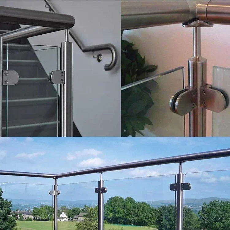 8-12mm Concave Curved Bottom Matte Polished 201 Stainless Steel Fixed Clip Railing Glass Wood Layer Board Clamp Bracket, 8-12mm, Curved Bottom, 201 Stainless Steel