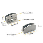 Open Hole Free Brushed Surface Glass Hinge, Size: L, 8-10mm, L