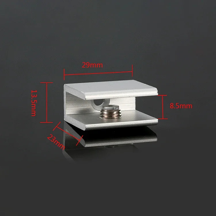 15 PCS Single Hole Aluminum Alloy Glass Fixing Clip, S, 8mm, S, 8mm