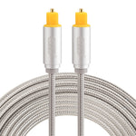 EMK 3m OD4.0mm Gold Plated Metal Head Woven Line Toslink Male to Male Digital Optical Audio Cable, Length: 3m