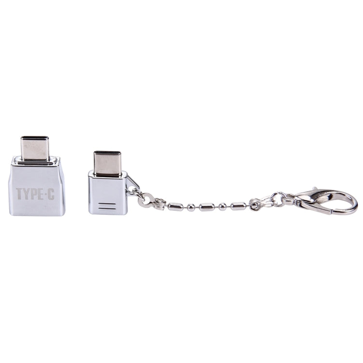 Micro USB Female to USB-C / Type-C Male + USB 2.0 Female to USB-C / Type-C Male Metal Adapter