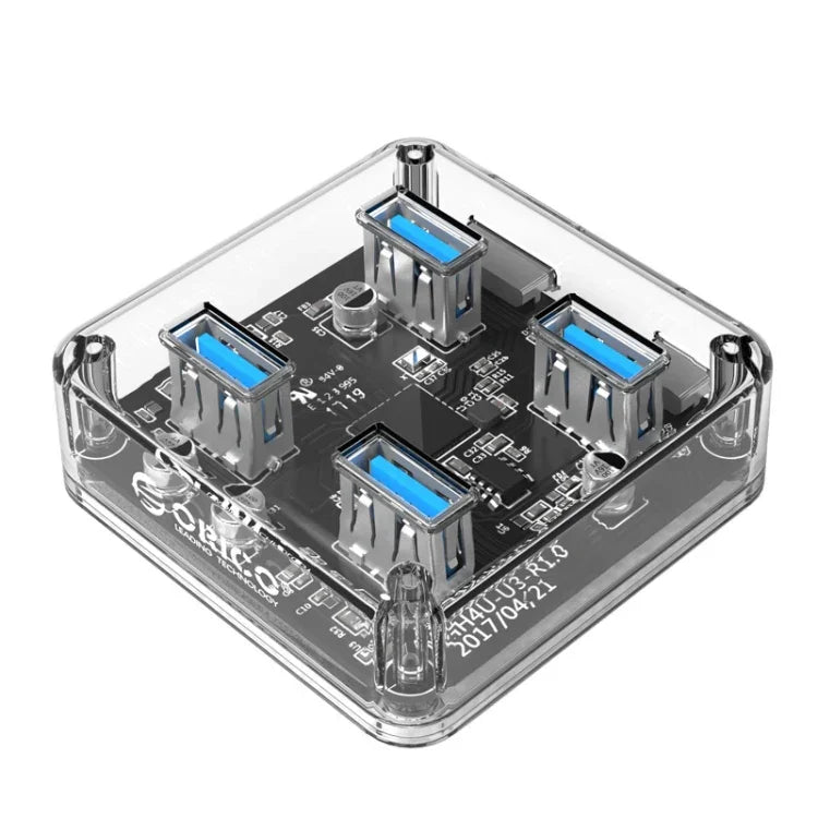 ORICO MH4U-100 USB 3.0 Transparent Desktop HUB with 100cm Micro USB Cable, MH4U-100