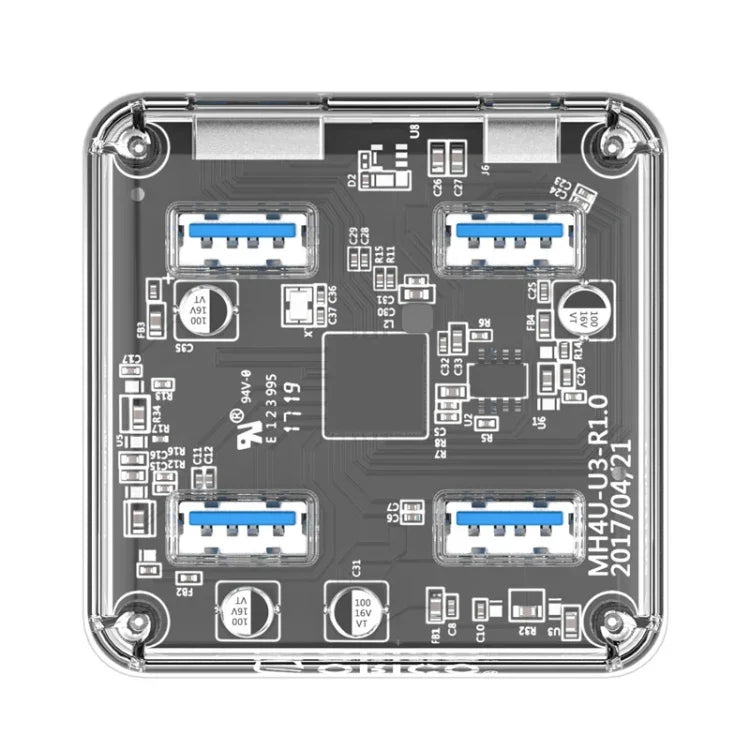 ORICO MH4U-100 USB 3.0 Transparent Desktop HUB with 100cm Micro USB Cable, MH4U-100