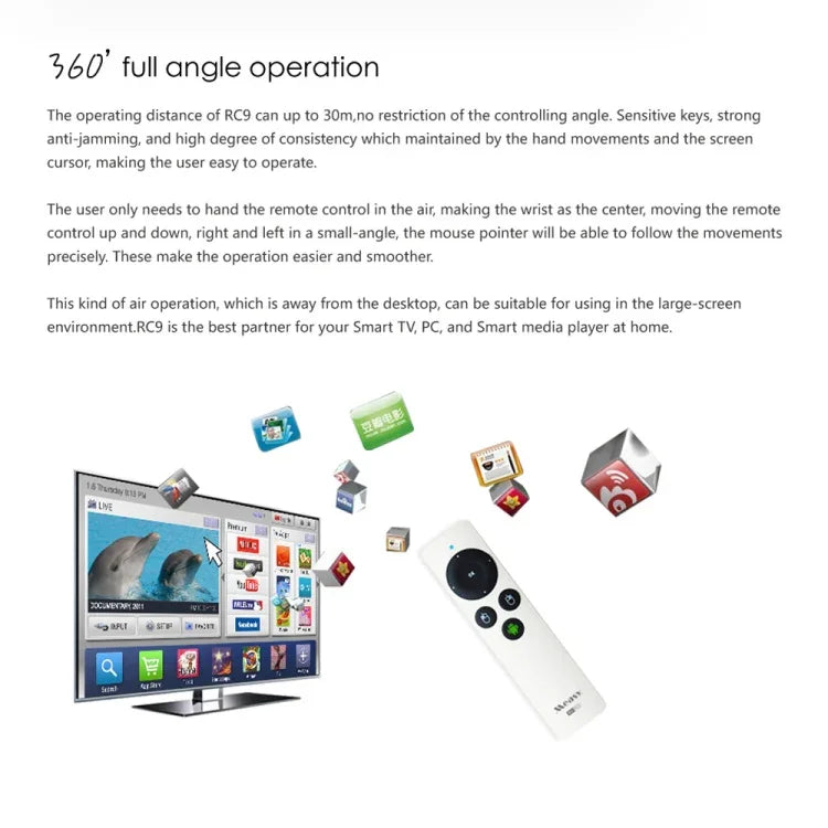 Measy RC9 2.4GHz Fly Air Mouse Wireless Keyboard Remote Control, RC9