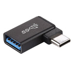 Type-C / USB-C Male to USB 3.2 Female 90 Degree Elbow Head Aluminium Alloy Adapter, Type-C Male to USB 3.2 Female