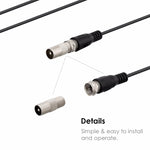 25 Miles Range 28dBi High Gain Amplified Digital HDTV Indoor Outdoor TV Antenna with 3.7m Coaxial Cable & IEC Adapter, 25 Miles 28dBi