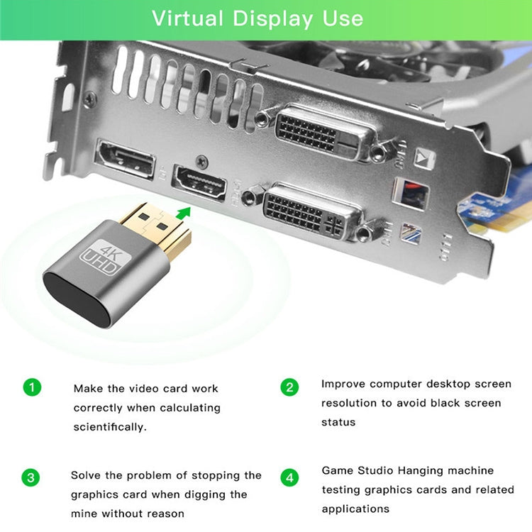 VGA Virtual Display Adapter HDMI 1.4 DDC EDID Dummy Plug Headless Display Emulator, Pink, Grey, Gold, Red, Silver