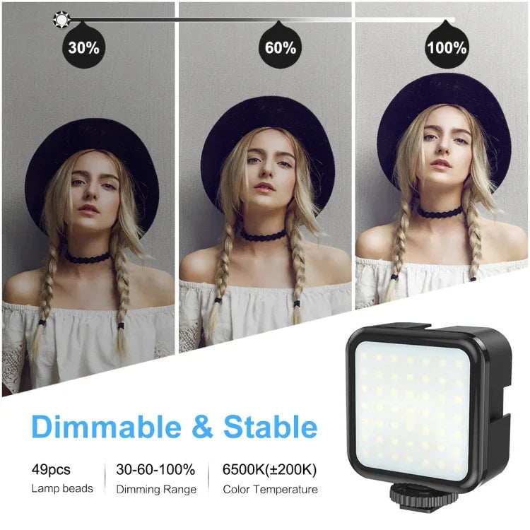 PULUZ U/C Shape Portable Handheld DV Bracket Stabilizer + LED Fill Light Kit with Cold Shoe Tripod Head for All SLR Cameras and Home DV Camera, C-Shaped Bracket + Fill Light