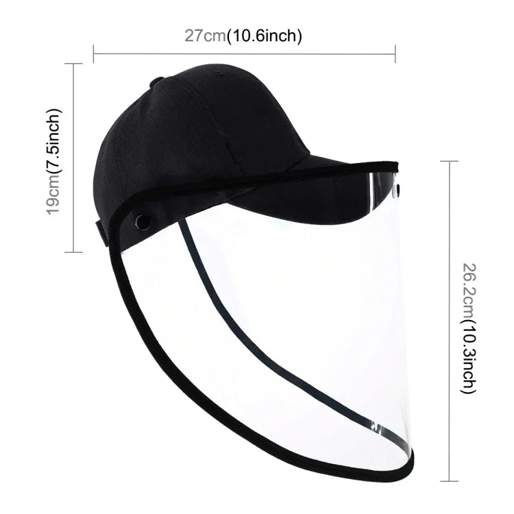 50 PCS Anti-Saliva Splash Anti-Spitting Anti-Fog Anti-Oil Protective Baseball Cap Mask Removable Face Shield, Baseball Cap Mask 50 Pack, 50 PCS Baseball Cap Mask/Red
