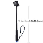 PULUZ Handheld Extendable Pole Monopod for DJI, Insta360, GoPro and Other Action Cameras, Length: 19-49cm, Length: 19-49cm