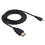 PULUZ Video 19 Pin HDMI to Micro HDMI Cable for GoPro Hero11 Black / HERO10 Black / HERO9 Black /8 Black /7 /6 /5 /4 /3+ /3, Sony, LG, Panasonic, Canon, Nikon, Smartphones and Cameras, Length: 1.5m, HDMI Cable for Gopro