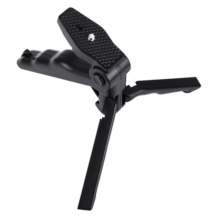 PULUZ Grip Folding Tripod Mount with Adapter & Screws for DJI, Insta360, GoPro and Other Action Cameras, Load Max: 2kg, Load Max: 2kg