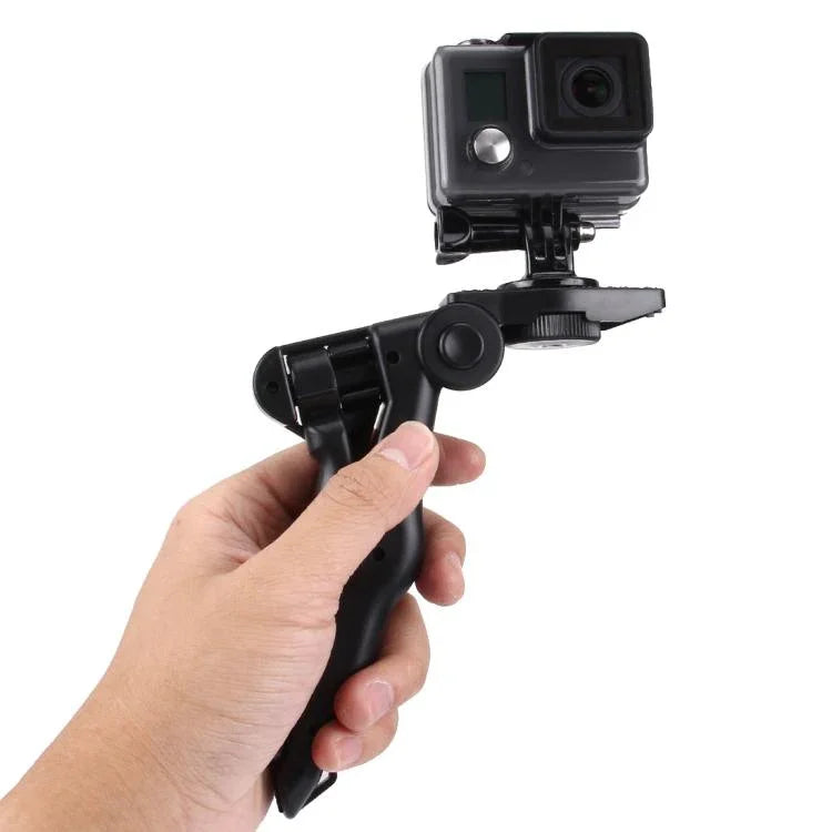 PULUZ Grip Folding Tripod Mount with Adapter & Screws for DJI, Insta360, GoPro and Other Action Cameras, Load Max: 2kg, Load Max: 2kg