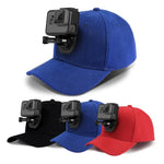 PULUZ Baseball Hat with J-Hook Buckle Mount & Screw for GoPro, DJI OSMO Action and Other Action Cameras, Baseball Hat Black Color, Baseball Hat Red Color, Baseball Hat Dark Blue Color