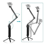 PULUZ 3-Way Grip Foldable Tripod Selfie-stick Extension Monopod for GoPro, Insta360 ONE R, DJI Osmo Action and Other Action Cameras, Length: 20-58cm, Length: 20-58cm