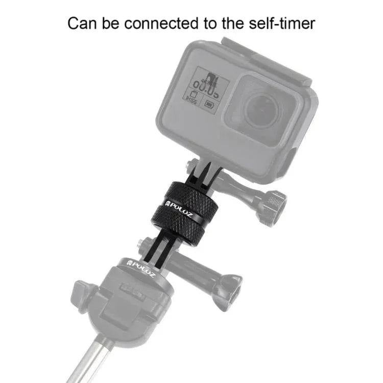 PULUZ 360 Degree Rotation CNC Swivel Pivot Extension Arm Tripod Mount for GoPro, Insta360, DJI and Other Action Cameras, Extension Adapter