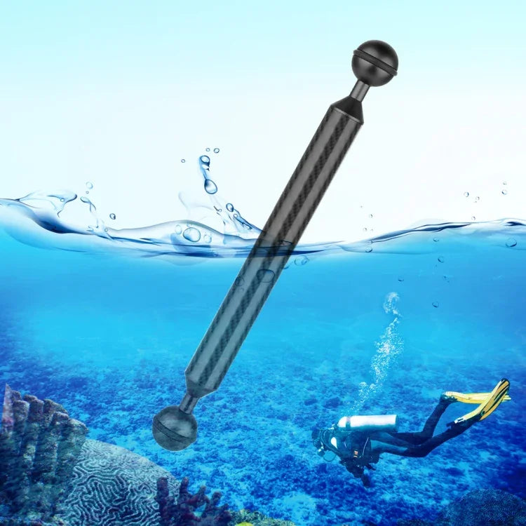 PULUZ  9 inch 23cm Length 20.8mm Diameter Dual Balls Carbon Fiber Floating Arm, Ball Diameter: 25mm, 9 inch Black