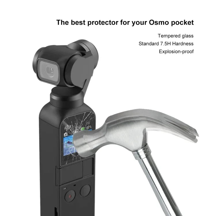 PULUZ 9H 2.5D HD Tempered Glass Lens Protector + Screen Film for DJI OSMO Pocket Gimbal, For DJI OSMO Pocket