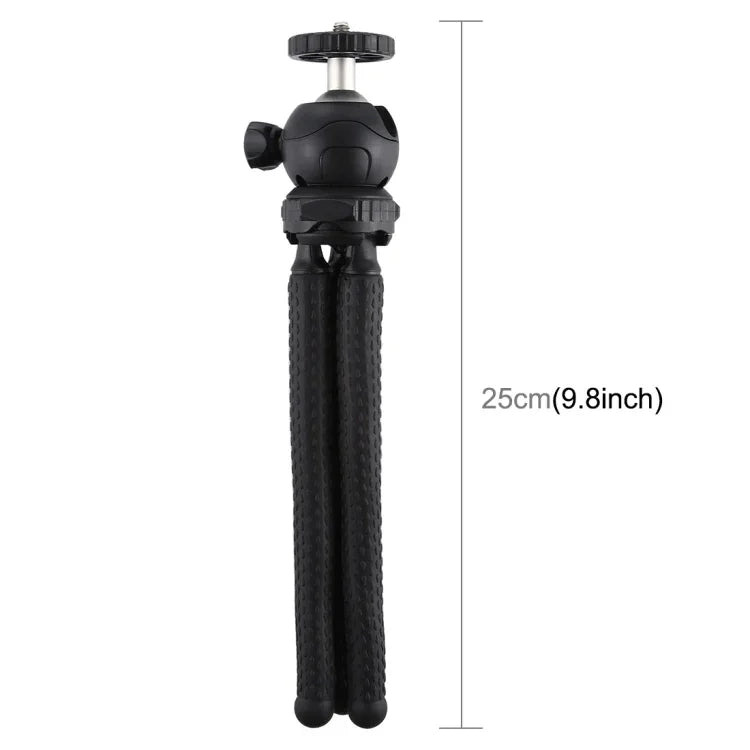 PULUZ Mini Octopus Flexible Tripod Holder with Ball Head for DJI, Insta360, GoPro and Other Action Cameras, SLR Cameras, Cellphone, Size: 25cmx4.5cm, 25cm Tripod