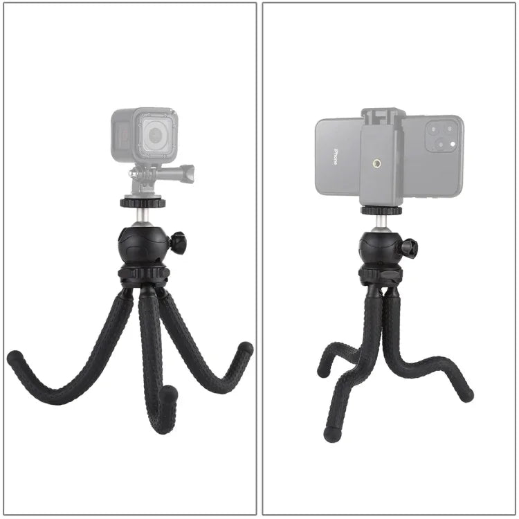 PULUZ Mini Octopus Flexible Tripod Holder with Ball Head for DJI, Insta360, GoPro and Other Action Cameras, SLR Cameras, Cellphone, Size: 25cmx4.5cm, 25cm Tripod