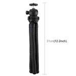 PULUZ Mini Octopus Flexible Tripod Holder with Ball Head for SLR Cameras, DJI, Insta360, GoPro and Other Action Cameras, Cellphone, Size:30cmx5cm, 30cm Tripod